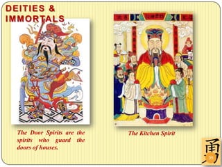 DEITIES &
I M M O R TA L S




   The Door Spirits are the   The Kitchen Spirit
   spirits who guard the
   doors of houses.
                                                   35
 