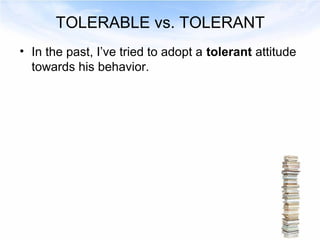 Toleratable Words easily confused in English | PPT