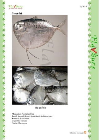 Page 38 of 70




Moonfish




Malayalam: Ambattan Para
Tamil: Kannadi Karel, Amattikatti, Ambattan para
Kannada: Hakkimeen
Gujarathi: Vaniani
Arabic: Halwayou



                                                   Subscribe in a reader
 