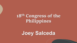18th Congress of the
Philippines
Joey Salceda
 