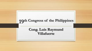 19th Congress of the Philippines
Cong. Luis Raymund
Villafuerte
 