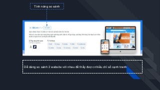 Tính năng so sánh
Dễ dàng so sánh 2 website với nhau để thấy được nhiều chỉ số cạnh tranh
 