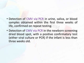 Congenital cytomegalovirus infection | PPTX