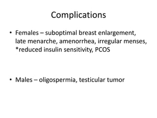 CYP21 genotyping can be performed in a family with history of CAH.Treatment with dexamethasone to suppress fetal ACTH-induced androgen production can reduce/eliminate ambiguity of external genitalia in affected female fetuses.