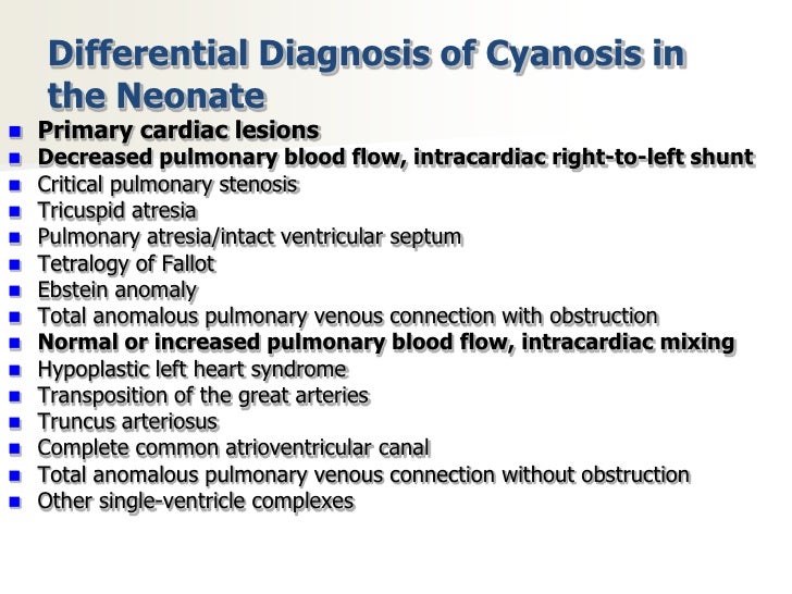 Congenital cyanotic heart disease approach