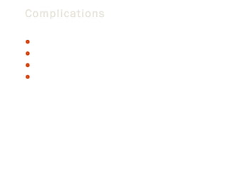 Complications
Abnormal heartbeats (arrhythmias)
Death
Heart failure and enlargement of the right side of the heart
Leaking of blood back into the right ventricle (pulmonary

regurgitation) after repair

 