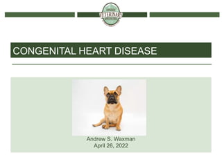 CONGENITAL HEART DISEASE
Andrew S. Waxman
April 26, 2022
 
