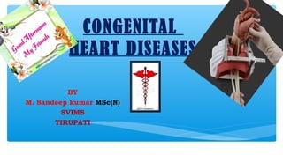 CONGENITAL
HEART DISEASES
BY
M. Sandeep kumar MSc(N)
SVIMS
TIRUPATI
 