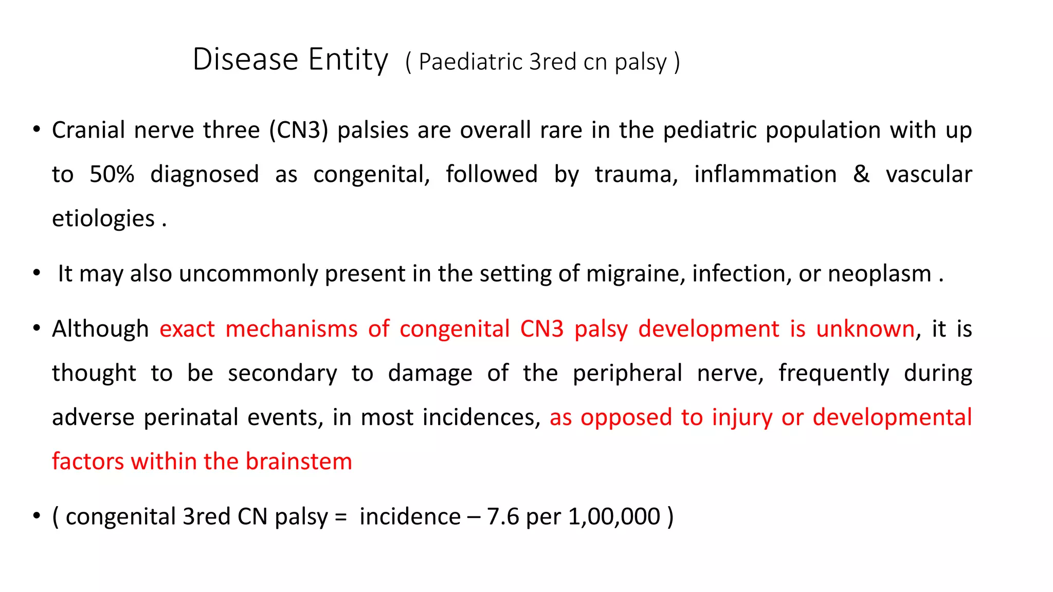 Congenital third ( oculomotor )nerve palsy | PPTX