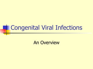 Congenital Viral Infections An Overview 