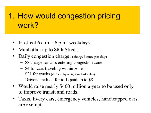 Congestion Pricing Ppt