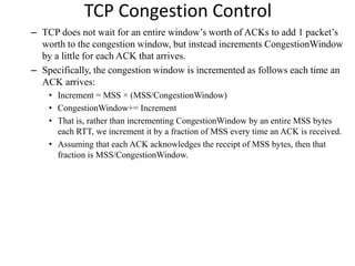 Congestion control in TCP | PPSX