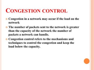 Congestion control, slow start, fast retransmit | PPTX