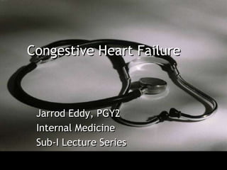 Congestive Heart Failure



 Jarrod Eddy, PGY2
 Internal Medicine
 Sub-I Lecture Series
 