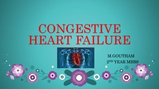 CONGESTIVE
HEART FAILURE
M.GOUTHAM
2ND YEAR MBBS
 