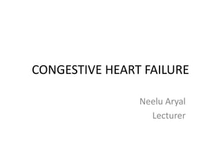 CONGESTIVE HEART FAILURE
Neelu Aryal
Lecturer
 