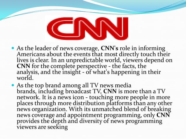 Conglomerate presentation & cnn | PPTX | History | Genres