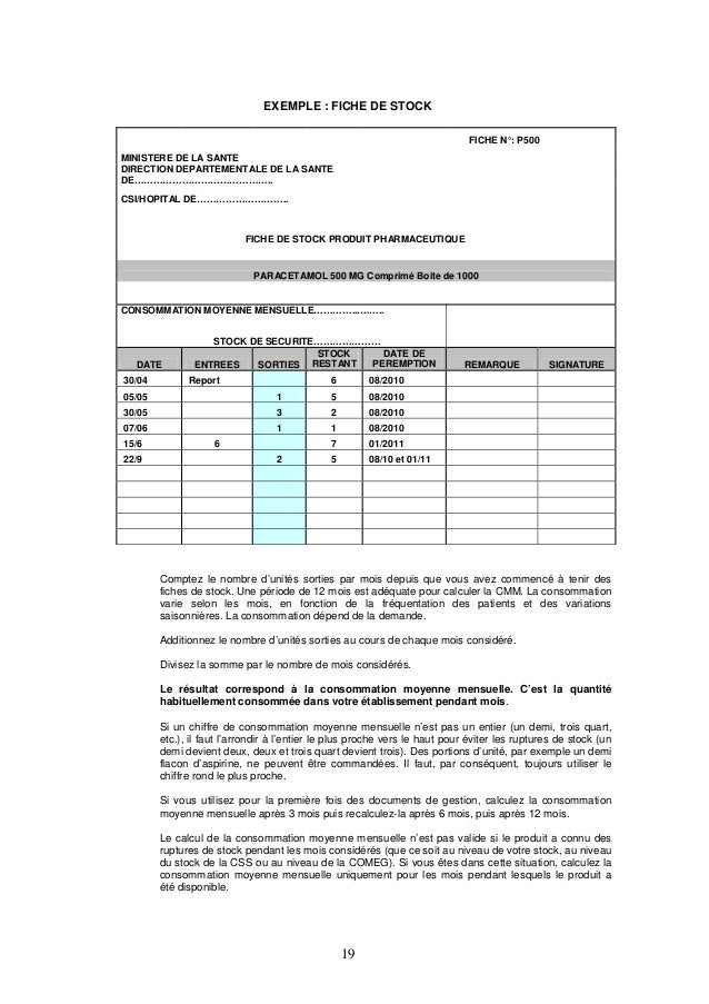 paracetamol p500 Gestion hospitaliere