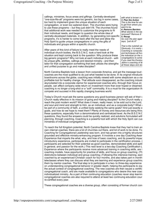 Congregational Coaching