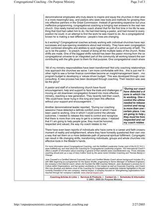 Congregational Coaching