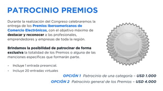 -  Incluye 1 entrada presencial.
-  Incluye 20 entradas virtuales.
-  Presencia de marca en el Sitio Web del Congreso.
Durante los tres días de Congreso tendremos transmisión EN
VIVO de todas las actividades y cobertura en tiempo real dentro
de la web y redes sociales con lo mejor de las conferencias,
ponencias y speakers en tiempo real.
Conecta tu empresa con el mejor contenido siendo presentador
exclusivo del streaming oficial del Congreso para todo el
mundo. ¡Tu marca tendrá un lugar privilegiado!
PATROCINIO STREAMING
USD$2.500
 