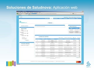 Soluciones de Saludnova: Aplicación web
 