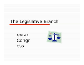 The Legislative Branch
Article I

Congr
ess

 