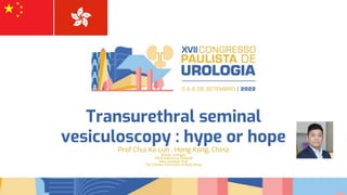 Transurethral seminal
vesiculoscopy : hype or hope
Prof Chui Ka Lun , Hong Kong, China
Private urologist
FRCS Edin(Uro) FHKAM
Hon Assistant Prof
The Chinese University of Hong Kong
 