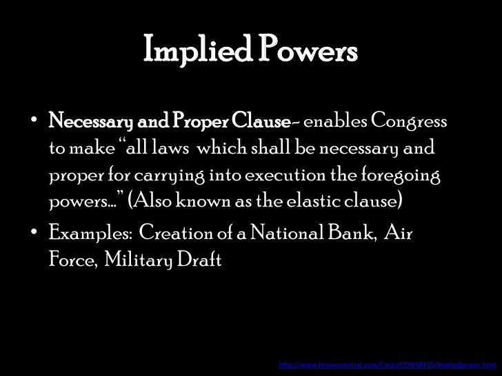 Necessary And Proper Clause Examples Stephanie