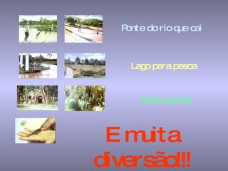 Ponte do rio que cai Lago para pesca Muito verde E muita diversão!!! 