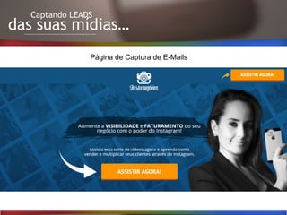 Captando LEADS
das suas mídias…
Página de Captura de E-Mails
 