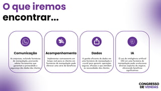 Comunicação
As empresas, incluindo farmácias
de manipulação, precisarão
adotar ferramentas que
garantam a privacidade e
segurança dos dados dos clientes
Acompanhamento
Implementar rastreamento em
tempo real para os clientes em
farmácias de manipulação pode
oferecer uma série de benefícios
Dados
A gestão eficiente de dados em
uma farmácia de manipulação é
crucial para garantir operações
seguras, eficazes e que atendam
às necessidades dos clientes.
IA
O uso de inteligência artificial
(IA) em uma farmácia de
manipulação pode revolucionar
diversos aspectos do negócio,
oferecendo benefícios
significativos:
O que iremos
encontrar...
 