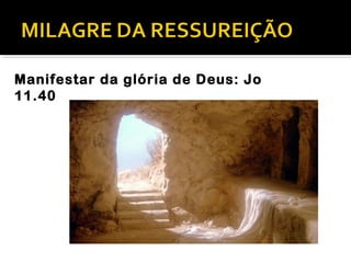 Manifestar da glória de Deus: Jo
11.40