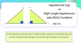 Simlar Triangle Rhs Rules of congruence of triangles explained | PPTX