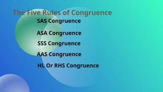 Sss Sas Rhs Rules of congruence of triangles explained | PPTX