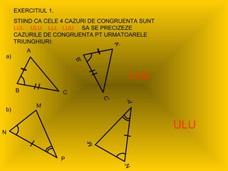 Congruenta triunghiurilor | PPT