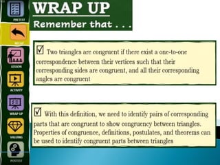Math 8 Quarter 3 Topic: CONGRUENT TRIANGLES