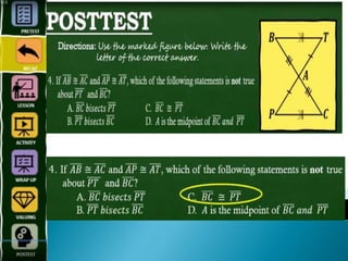 Math 8 Quarter 3 Topic: CONGRUENT TRIANGLES