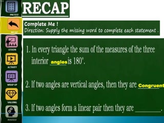 Congruent
angles
 