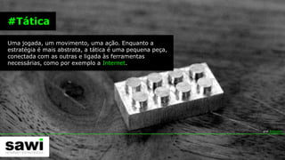 SAWI – INTERNET ESTRATÉGICAConsultoria em Marketing DigitalAjudamos a fechar em quais mídias deve ser sua campanha, quem é o melhor público-alvo, quais resultados esperar e como gerar resultados reais para você ou seus clientes. 