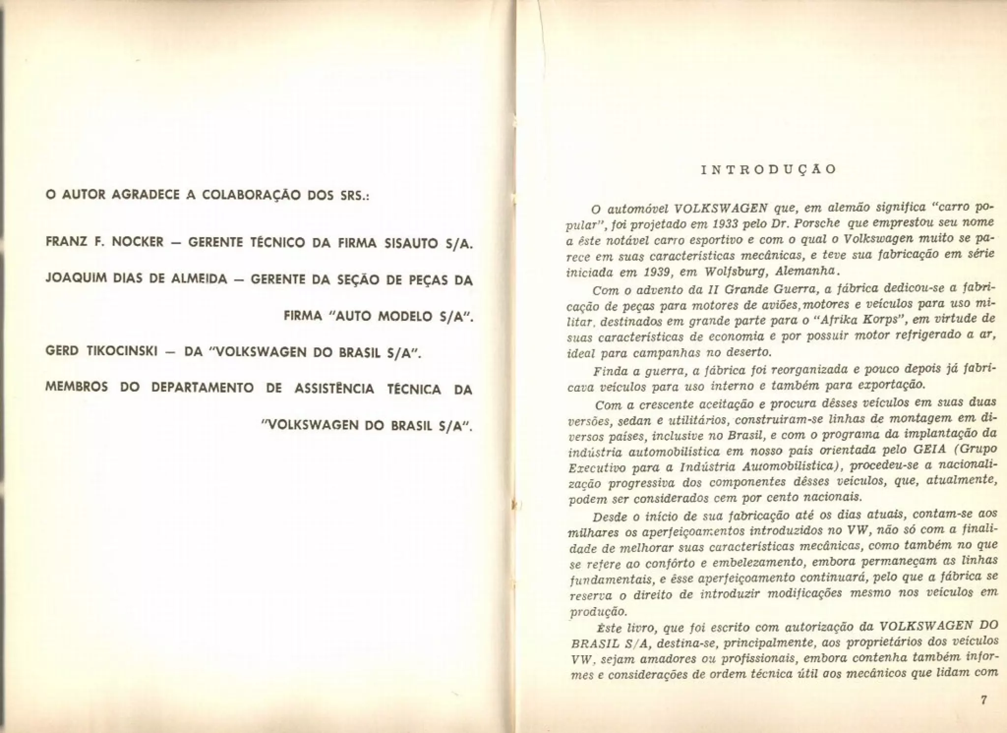 FUSCA e OU VW - LIVRO "Conheça seu Volkswagen AR" 151 pg