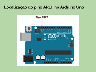 Localização do pino AREF no Arduino Uno
 