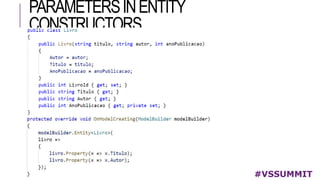 PARAMETERSINENTITY
CONSTRUCTORS
#VSSUMMIT
 