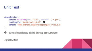 Unit Test
./gradlew test
 
