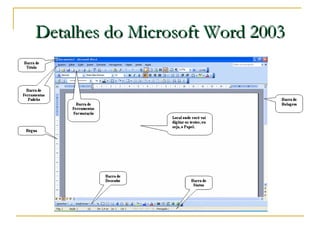 Detalhes do Microsoft Word 2003 