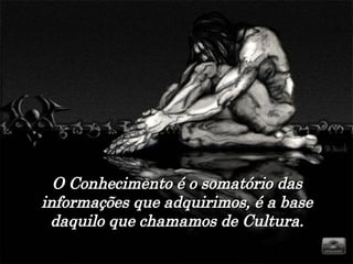 O Conhecimento é o somatório das informações que adquirimos, é a base daquilo que chamamos de Cultura. 