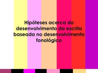 Hipóteses acerca do desenvolvimento da escrita baseada no desenvolvimento fonológico 