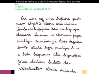 Relações entre os constituintes prosódicos e a escrita. 