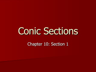 Conic Sections Chapter 10: Section 1 