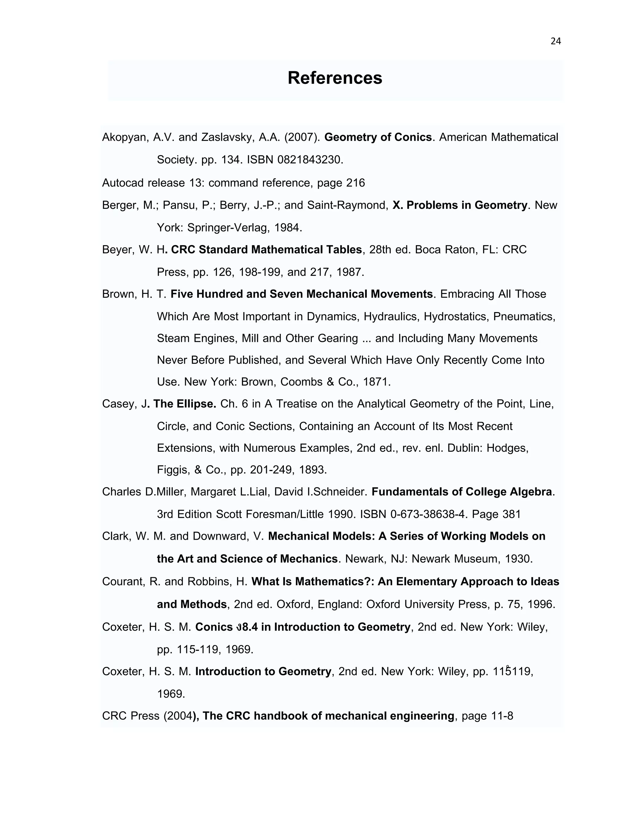 23 
 
One next draws the line through A and B and constructs a hyperbola of eccentricity ε=2
with that line as its transverse axis and B as one focus. The directrix of the hyperbola is
the bisector of AB, and for any point P on the hyperbola, the angle ABP is twice as
large as the angle BAP. Let P be a point on the circle. By the inscribed angle theorem,
the corresponding center angles are likewise related by a factor of two, AOP = 2×POB.
But AOP+POB equals the original angle AOB. Therefore, the angle has been trisected,
since 3×POB = AOB.
 